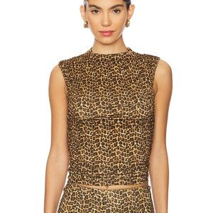 Miaou Cam Top in Leopard Size S